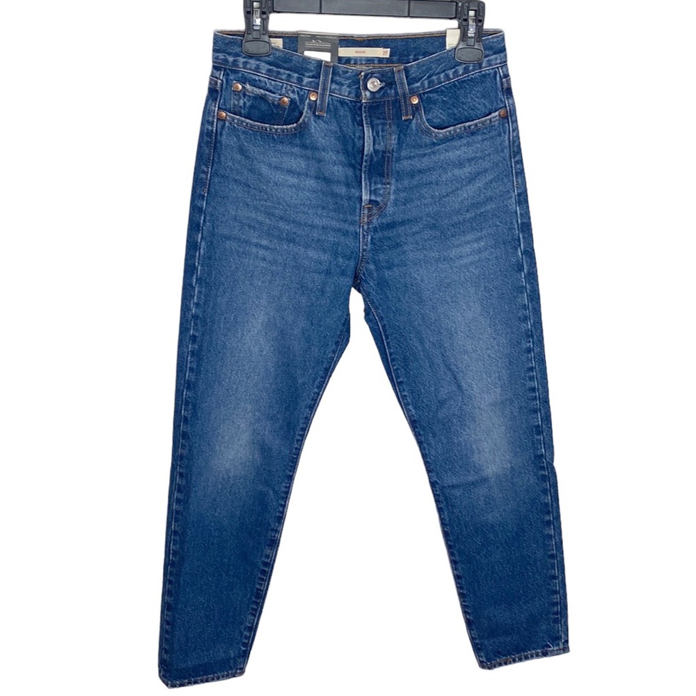 Levi’s Premium Wedgie Icon Fit cropped rigid denim jeans in medium wash sz 26 - Picture 2 of 15